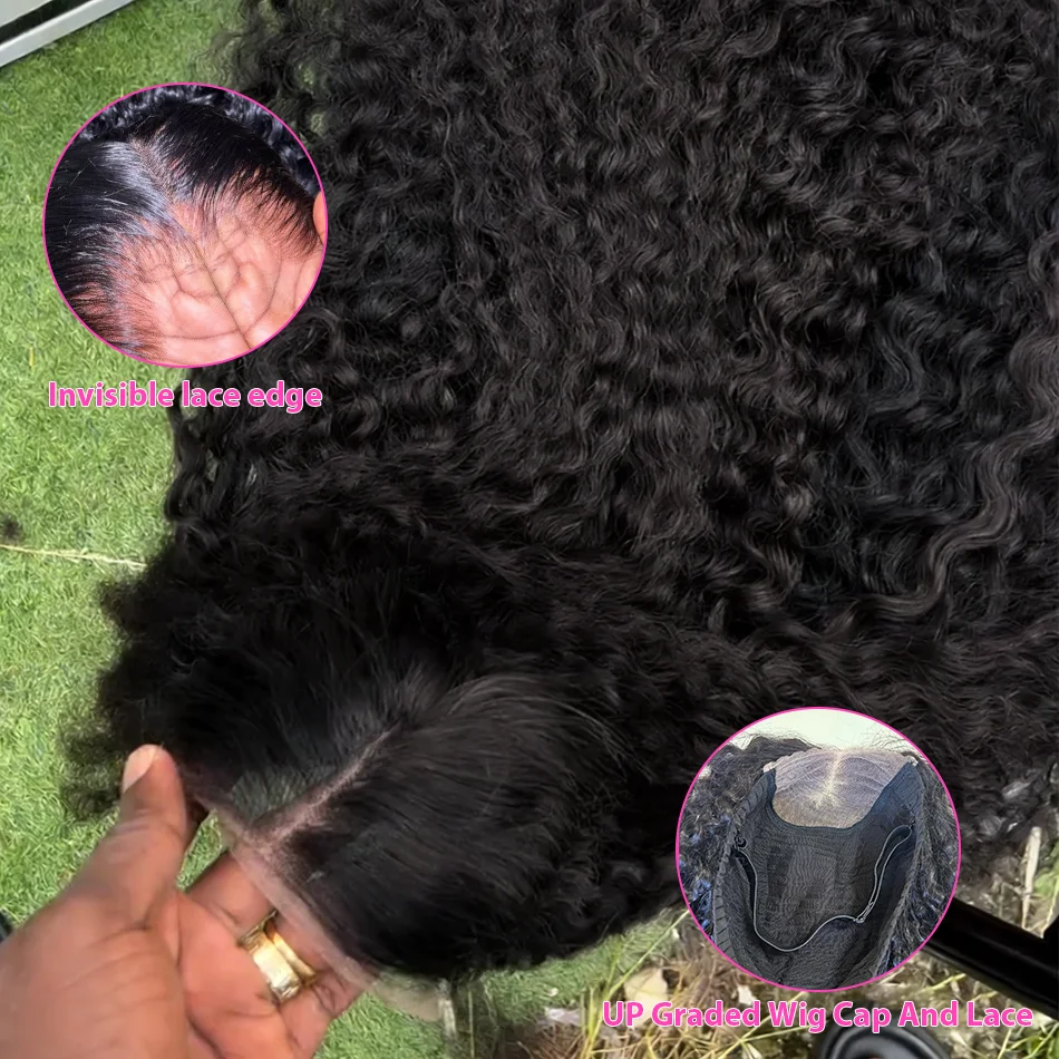 30 40 pulgadas 13x6 Hd pelucas frontales de encaje transparente 250 densidad onda profunda sin pegamento Pre desplumado agua rizada 13x4 peluca con malla frontal