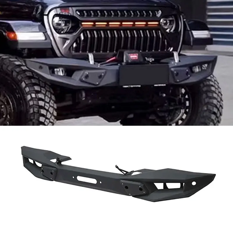 

4x4 Accessories 2/4 Doors Off-road Steel Black Sport Bull Bar Front Bumper for Jeep Wrangler JL JT 2018+