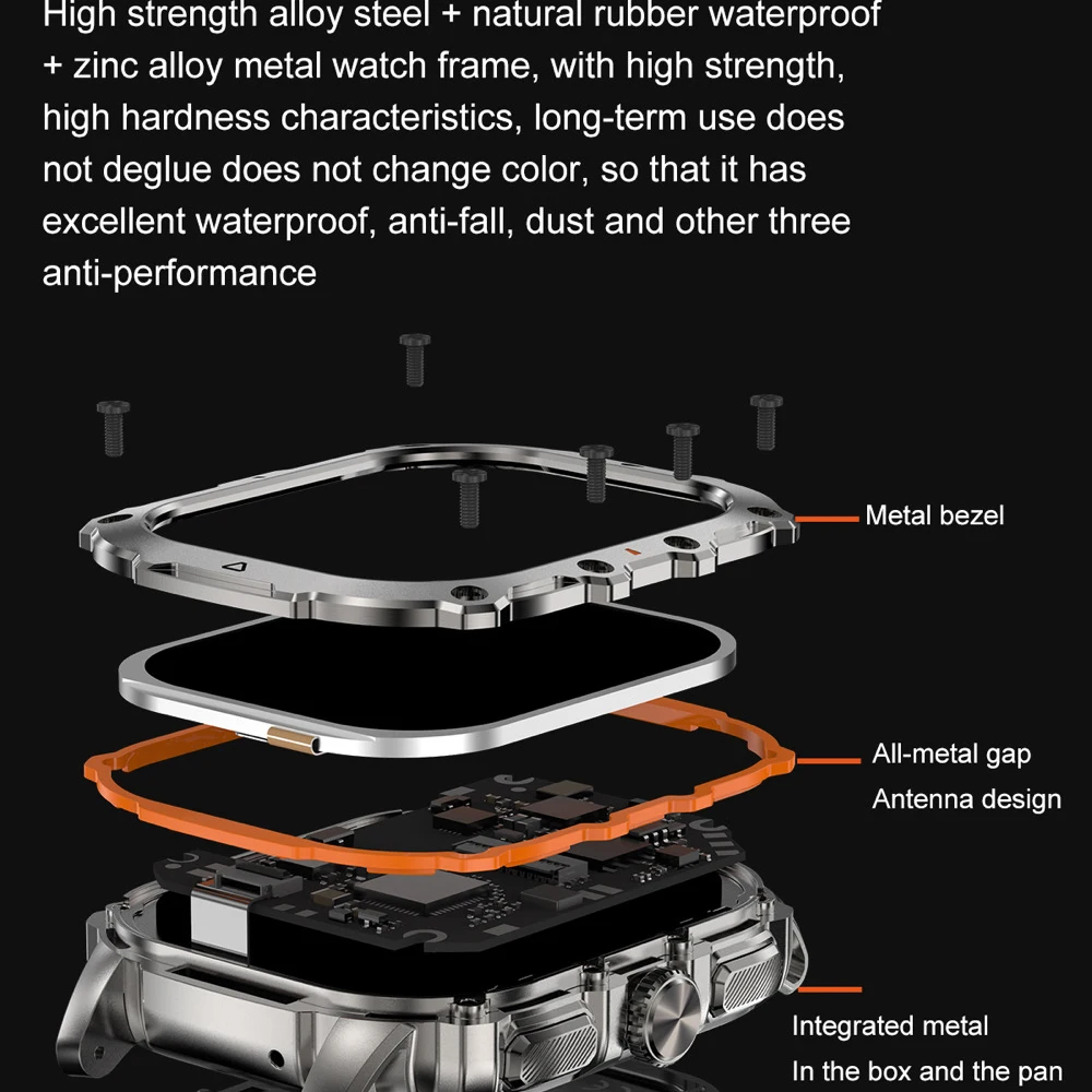 1.952 "AMOLED شاشة الرياضة اللياقة البدنية في الهواء الطلق ساعة ذكية BT دعوة مراقبة الصحة صوت مساعد الموسيقى Smartwatch الرجال النساء الطقس