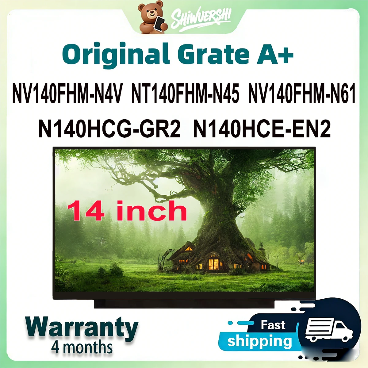 

Wholesale Slim 14" Laptop Lcd Screen Monitor Panel NV140FHM N4V NT140FHM N45 NV140FHM N61 N140HCG GR2 N140HCE EN2 60Hz 30 pins