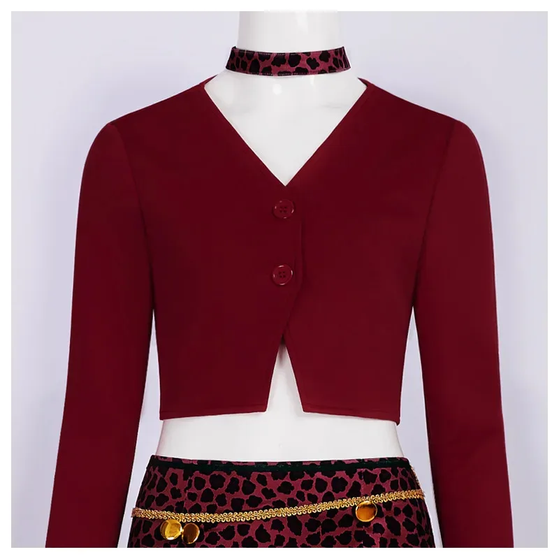 Nurse Maria Cosplay Movie Silent Fantsy Costume Terror Red Coat Sexy Leopard Skirt Hill Costume Halloween Party Suit for Women