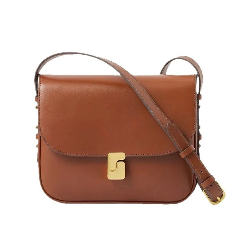 Tofu-Tasche Französische Nischenfrauentasche Kopfschicht Cuir de Vache Petit Sac Carré Premium Sensation une épaule Sac à Bandoulière schräg – Detail 5