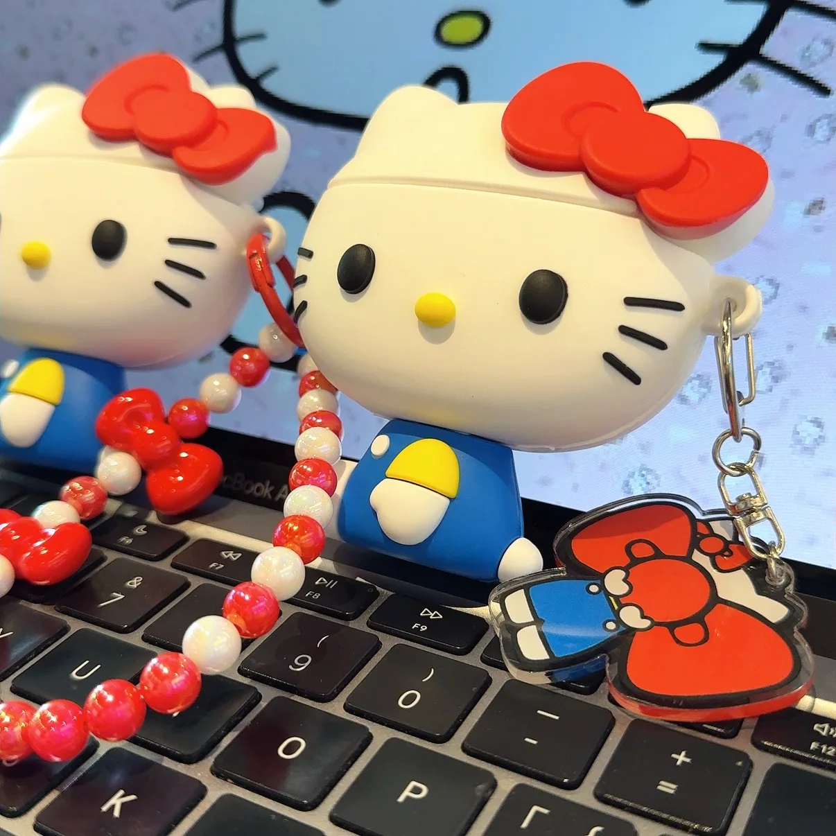 حافظة سيليكون لهاتف Hello Kitty مضادة للسقوط لأجهزة AirPods Pro 3,4,1 2,3,Pro,Pro 2 بتصميم الرسوم المتحركة يمكن تفكيك الجزء السفلي. #2