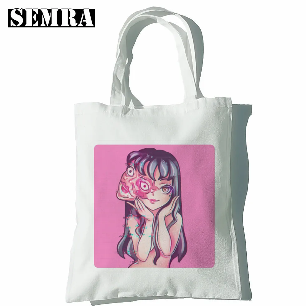 Junji Ito Tomie Shintaro Kago Women Canvas Tote Shopping Bags Girls Japan Manga Graphic Hipster Pacakge Teacher HandBag