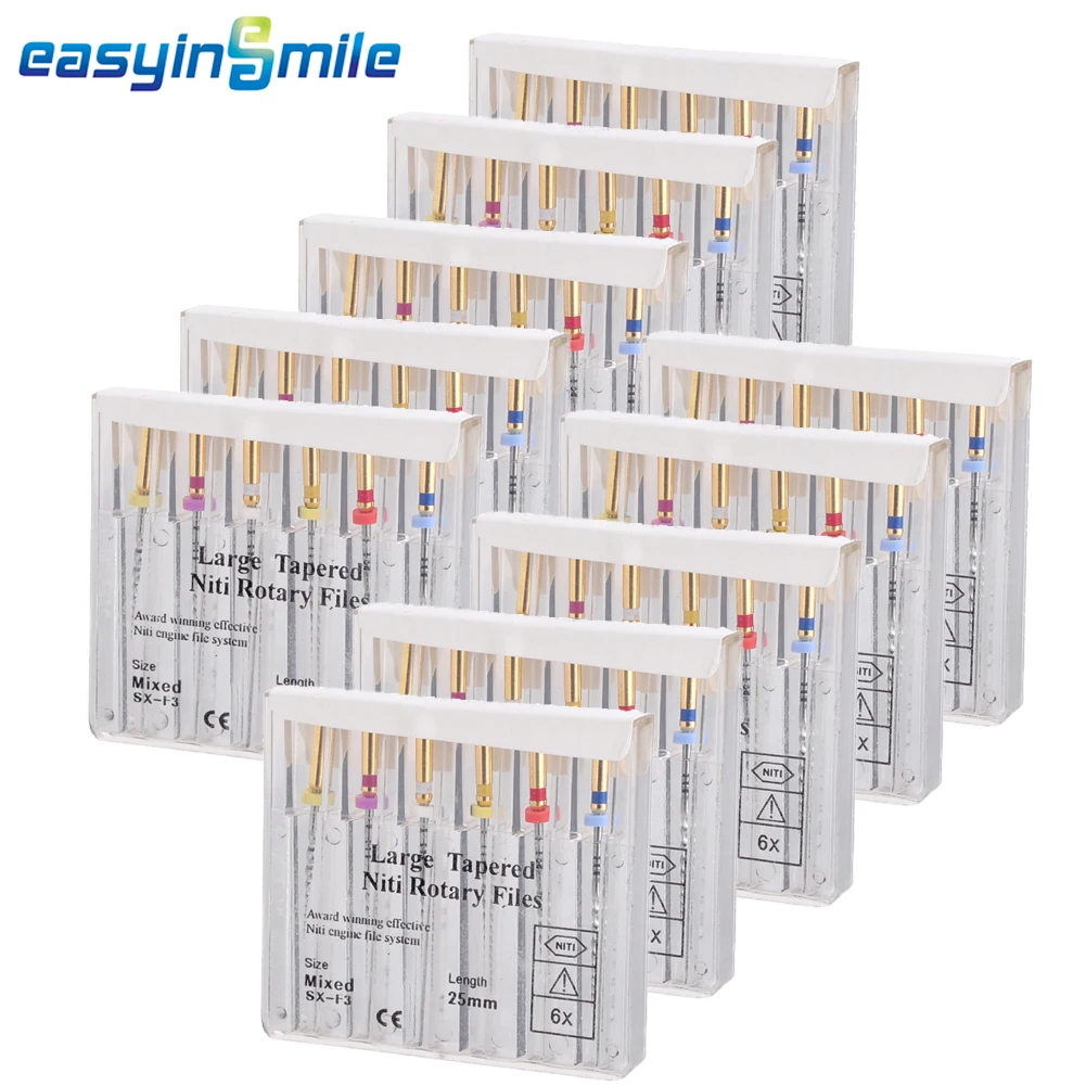 

10Packs EASYINSMILE Dental NITI Endo Files Large Endodontics Taper Rotary File SX-f3 25MM Dentistry Tools