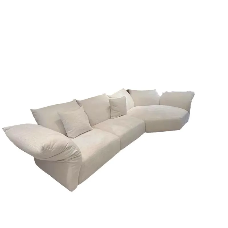 

Italian cream style simple petal sofa small apartment living room special-shaped modern fabric corner combination