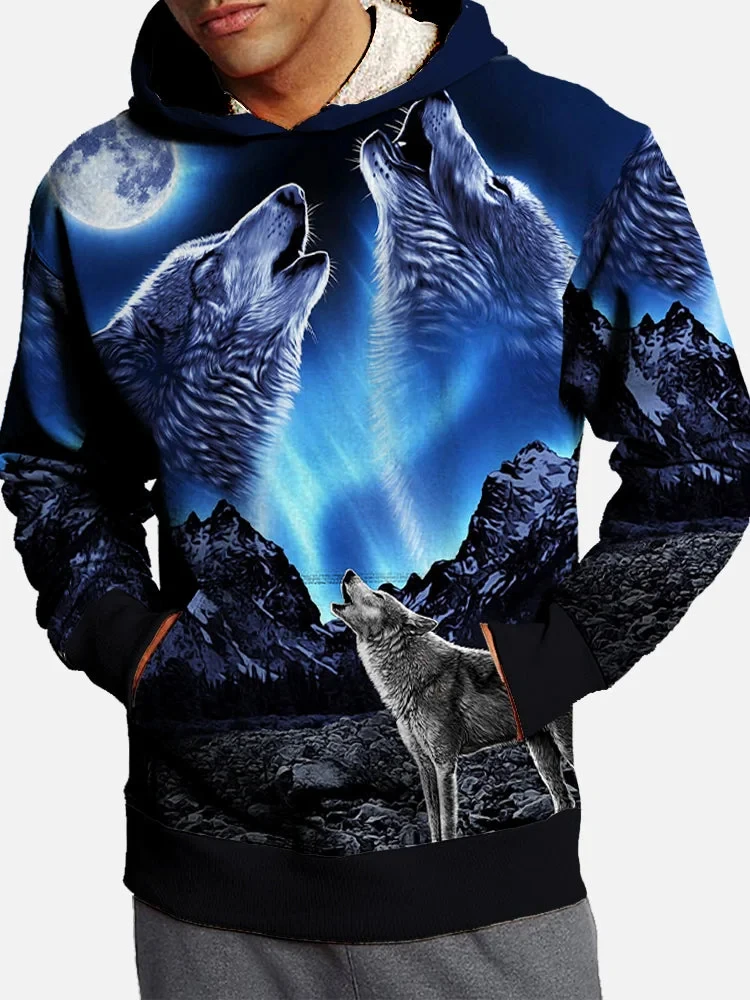 Beast of Prey Men's Fashion 3D Print Hoodie Sports Outdoor Hoodies  Hooded Print Front Pocket Fall Designer Hoodie Sweatshirt