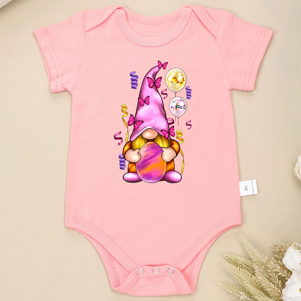 Gnomes aux œufs de Pâques de style européen pour bébés filles, grenouillères pour bébés, barboteuse en coton, vêtements mignons, tendance de la mode, style festival, livraison rapide