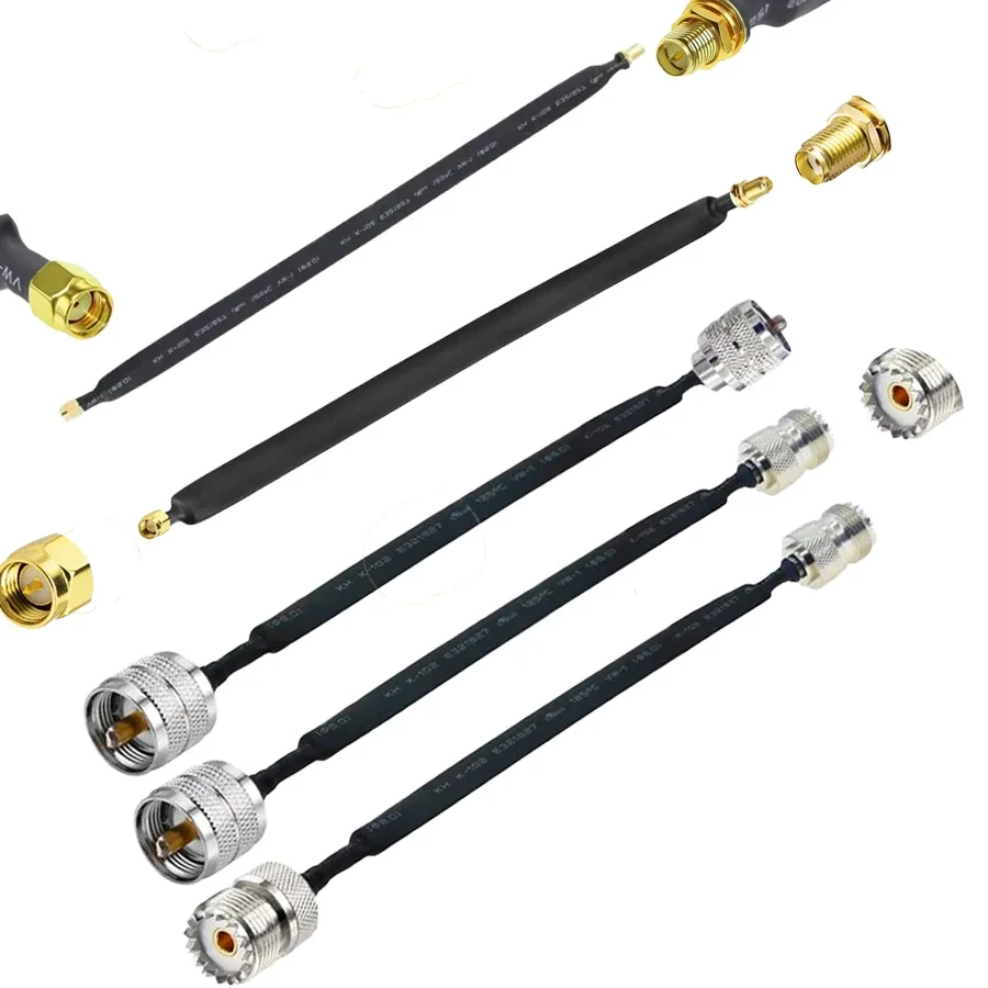 Door/Window Pass Through Flat RF Coaxial Cable SMA RP-SMA SO239 UHF Female to UHF Female 50 Ohm RF Coax Pigtail Extension Cord