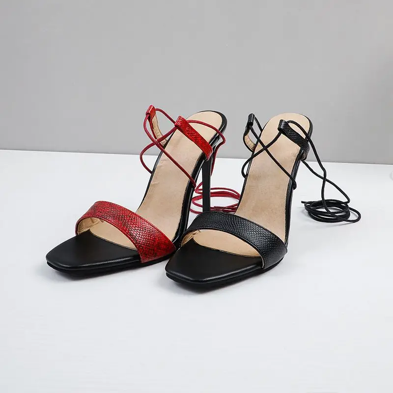 REAVE CAT تصميم جديد مثير الصنادل الحفلات ساحة تو خنجر 11 سنتيمتر الدانتيل يصل مختلط اللون حجم كبير 45 46 47 48 موضة يؤرخ الأحذية #6