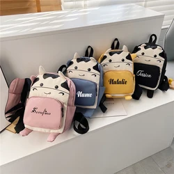 Personalized Toddler Backpack Kids Backpack Custom Name Cute Animal Schoolbag Waterproof Backpack for Baby Boys Girls Age 3 To 6