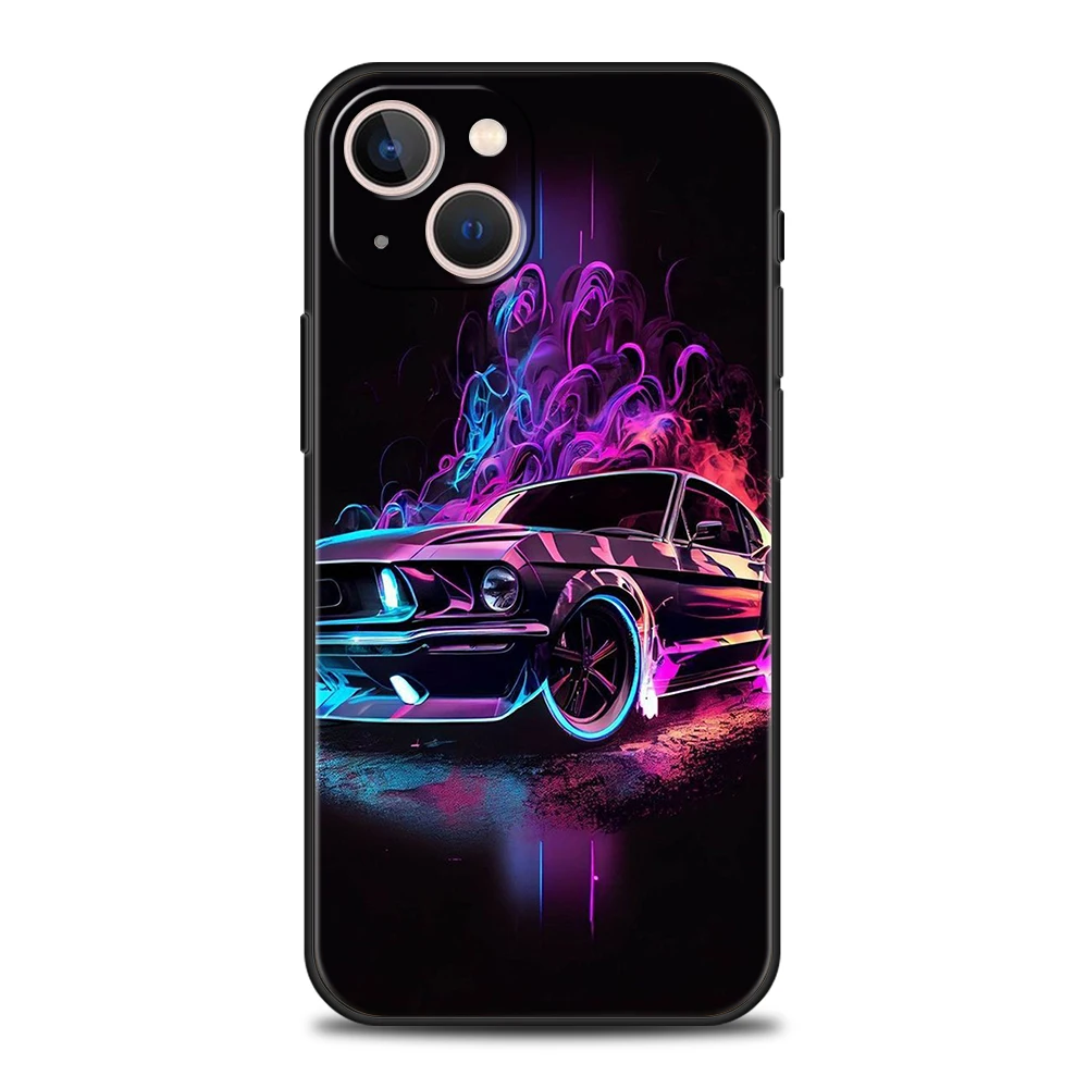 Nowe etui na telefon w kształcie samochodu sportowego do iPhone\'a 15 14 13 12 11 Pro Max 7 8 Plus XR XS X 13 Mini silikonowe miękkie torby Fundas