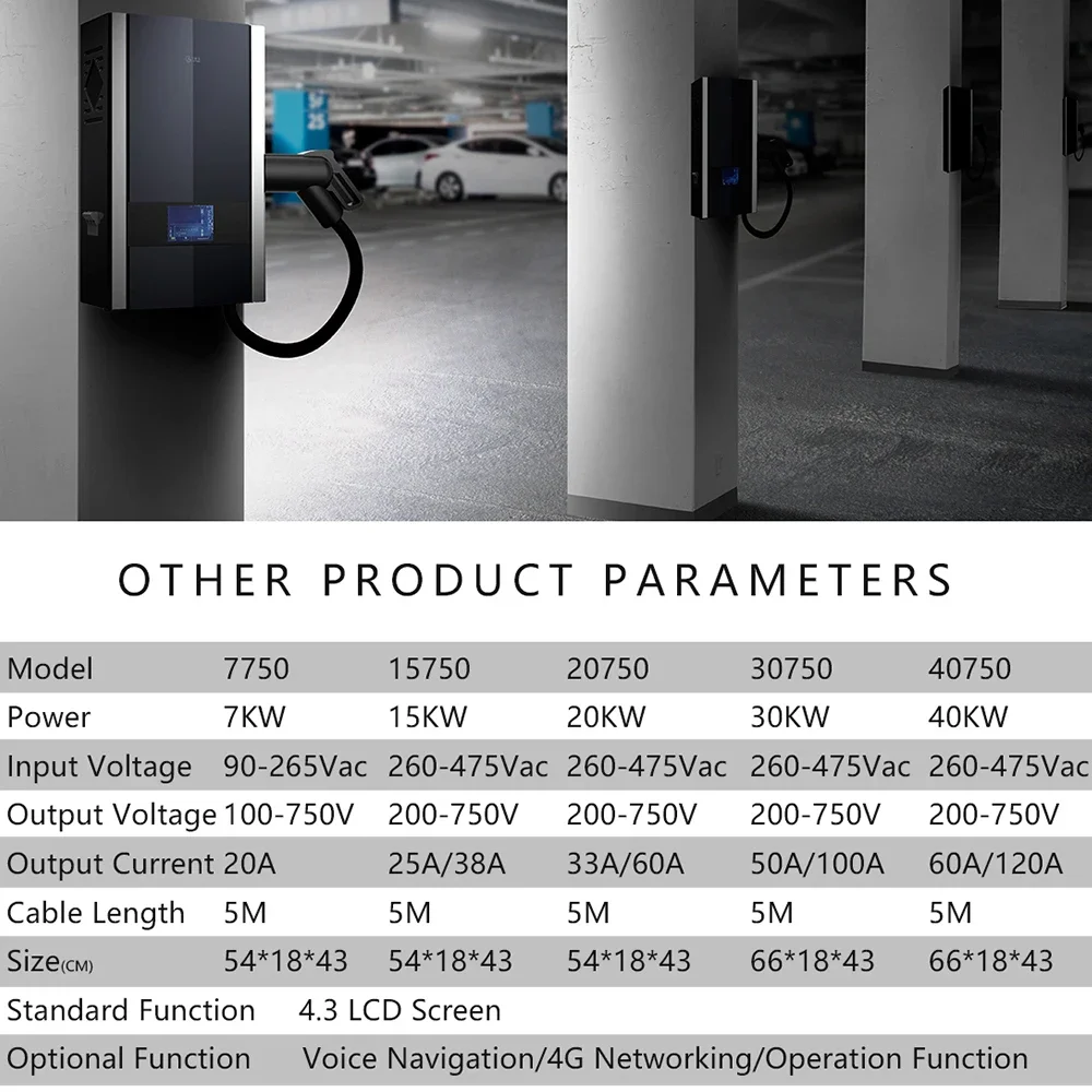 China Smart Pole Evse Car Level 3 Wall Mounted 20kw Fast Ccs Chademo Dc Commercial Ev Charging Station