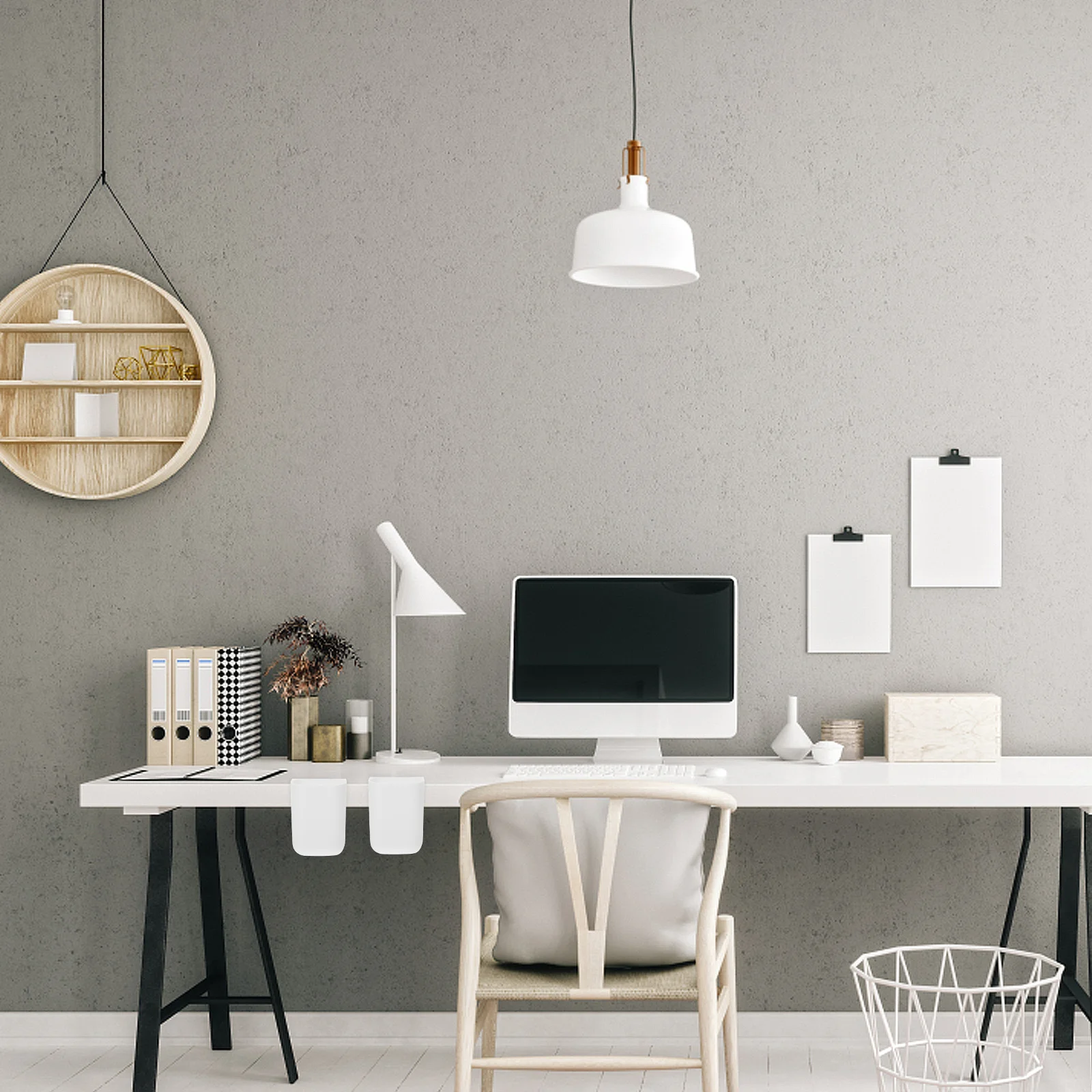 

4pcs Bucket Storage Basket Plastic Countertop Organizer, Cart Cup Holder, Hanging Trash Can, Rolling Cart Accessories,