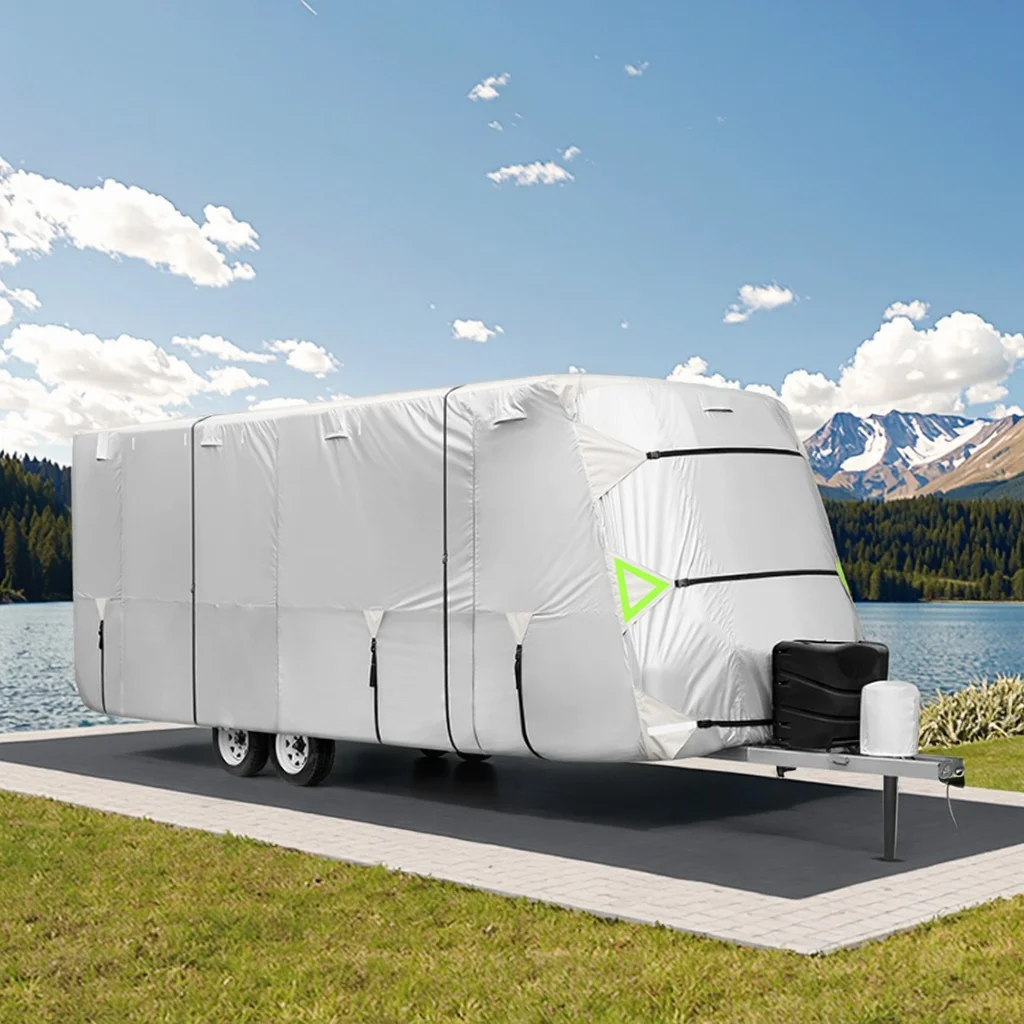Upgraded Fabric Waterproof UV Resistant Camper Travel Caravan Trailer RV Cover