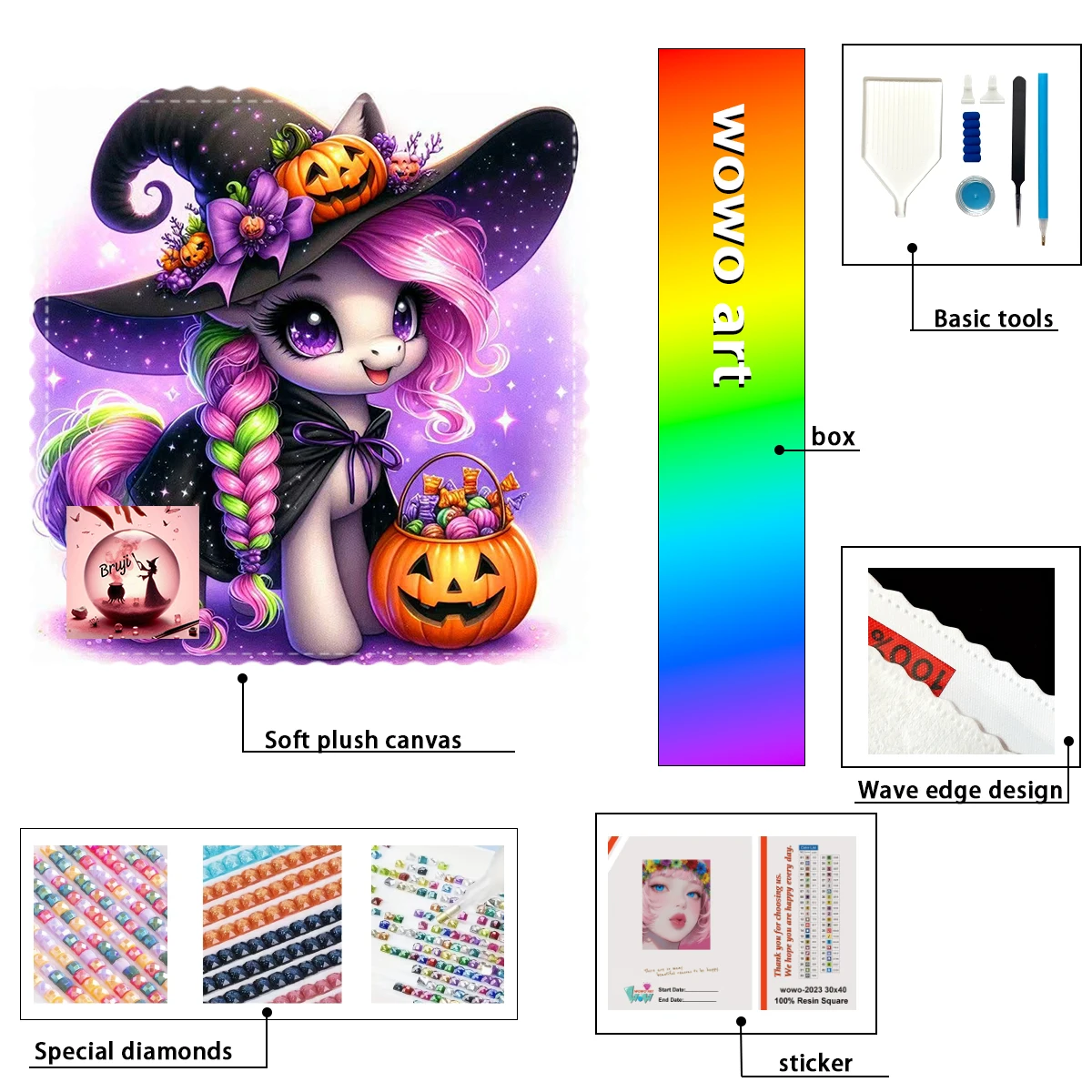 

【Bruji_ Diamond Art】A beautiful unicorn Crystal AB Rhinestone FD Rhinestone Perfect Resin Diamond