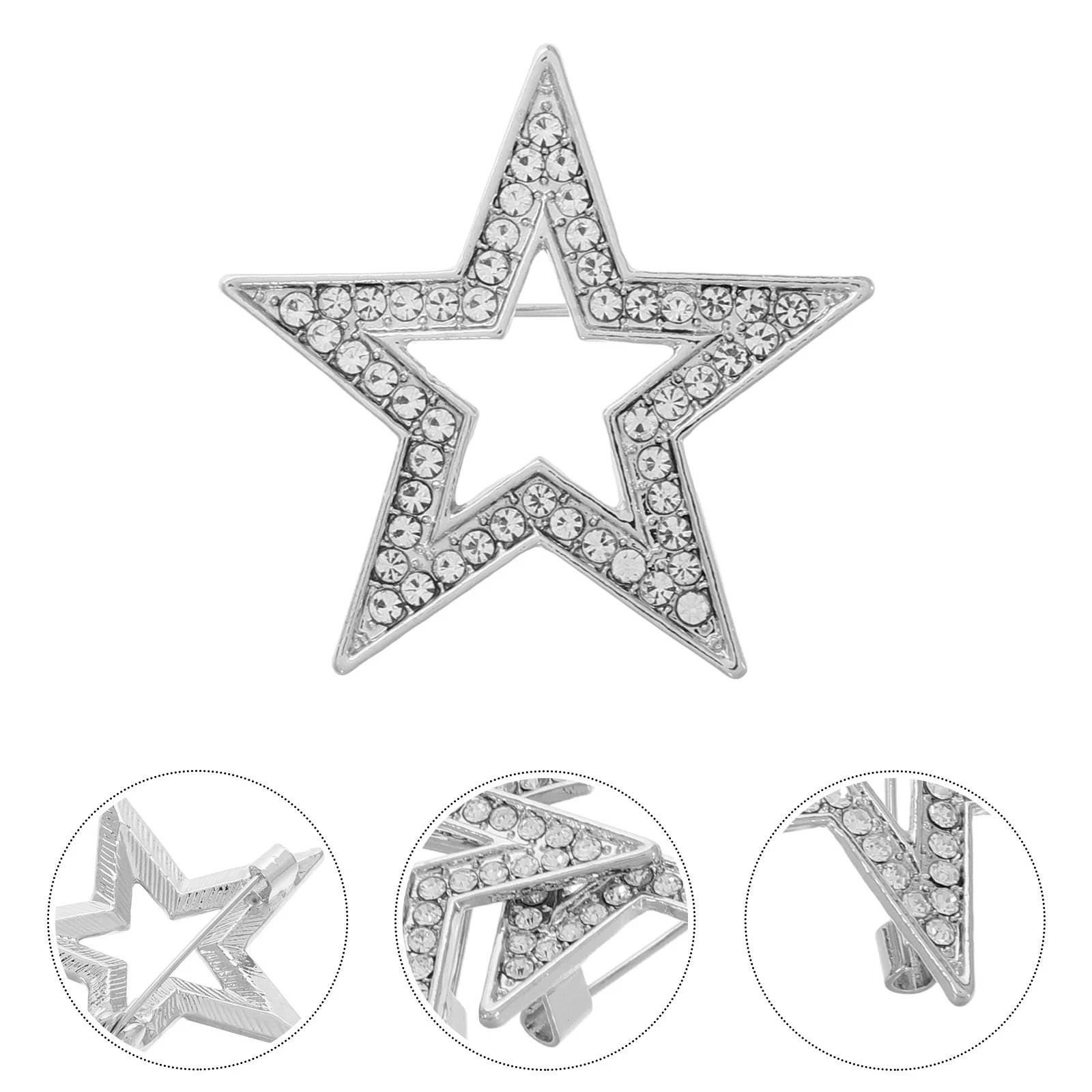 

2Pcs Alloy Brooches for Women Cute Pentacle Shape Breastpin Decorative Clothes Pin Jacket Backpack Accessory Delicate Metal