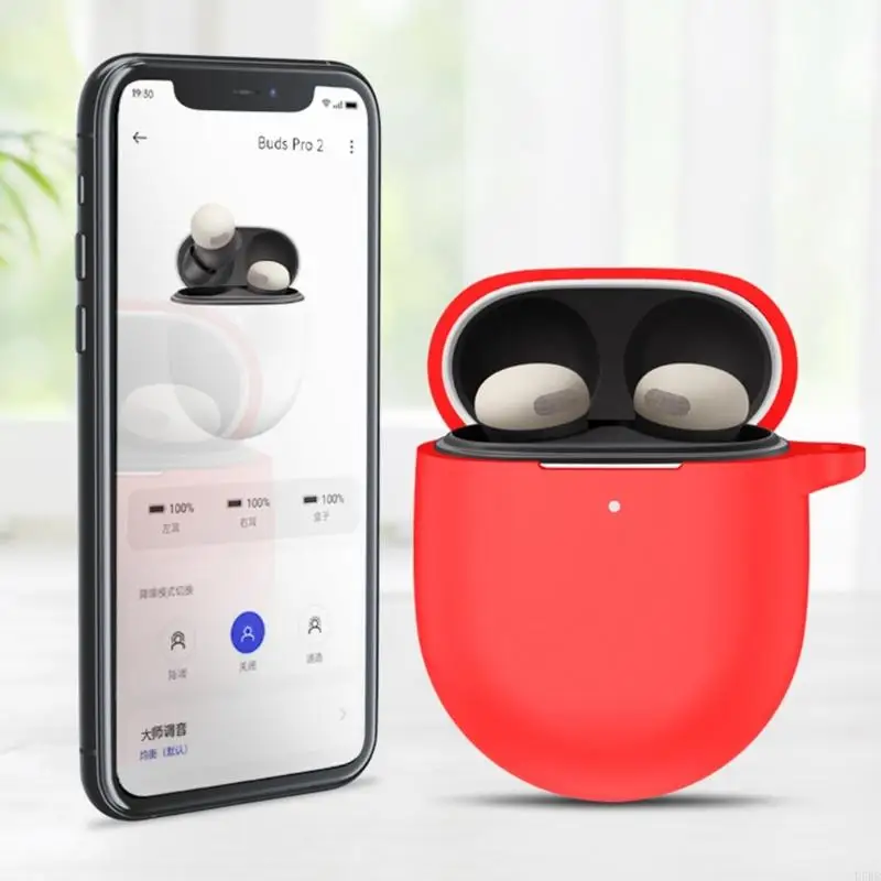 D5BB Beschermer Draagtas Schokbestendig Geschikt voor Buds 2 Hoofdtelefoon Stofdichte siliconen behuizing Wasbare oplaaddoos