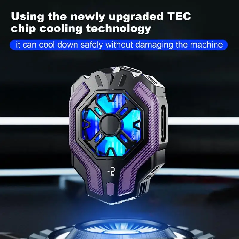 F18 3 Gear Adjustable Temperature Digital Display Mobile Phone Back-clip Semiconductor Radiator for IOS AndroidPUBG Game Cooler