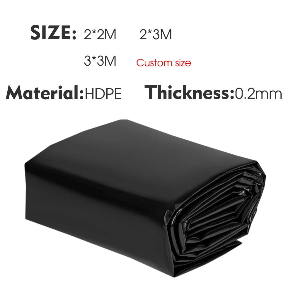 0.2mm Thickness Waterproof HDPE Fish Pond Liner for Yard Pool Streams Landscape Fountains Garden Waterfall Anti-osmosis Membrane