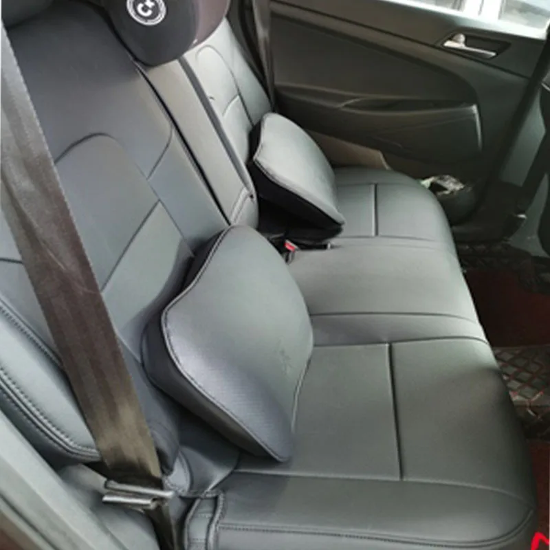 Maßgefertigte Autositzbezüge Zubehör für 5 Sitze Speziell für Hyundai Ix35 Tucson Santa Fe Komplettset Hochwertiges Leder – Detail 5