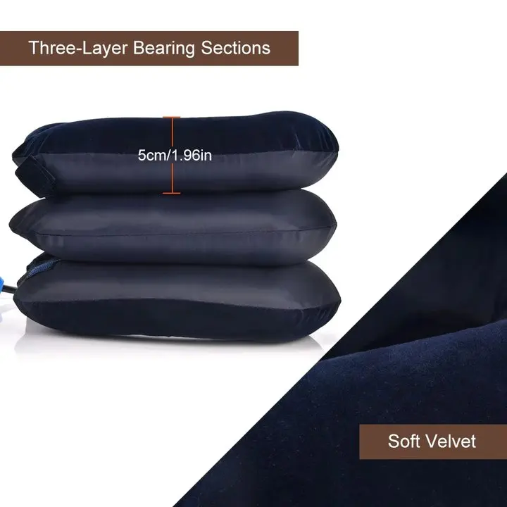 3 Layers Pillow Neck Massager Corrector Collar Relief Air Inflatable Cervical Vertebra Therapy Traction Soft Brace Pain Relief