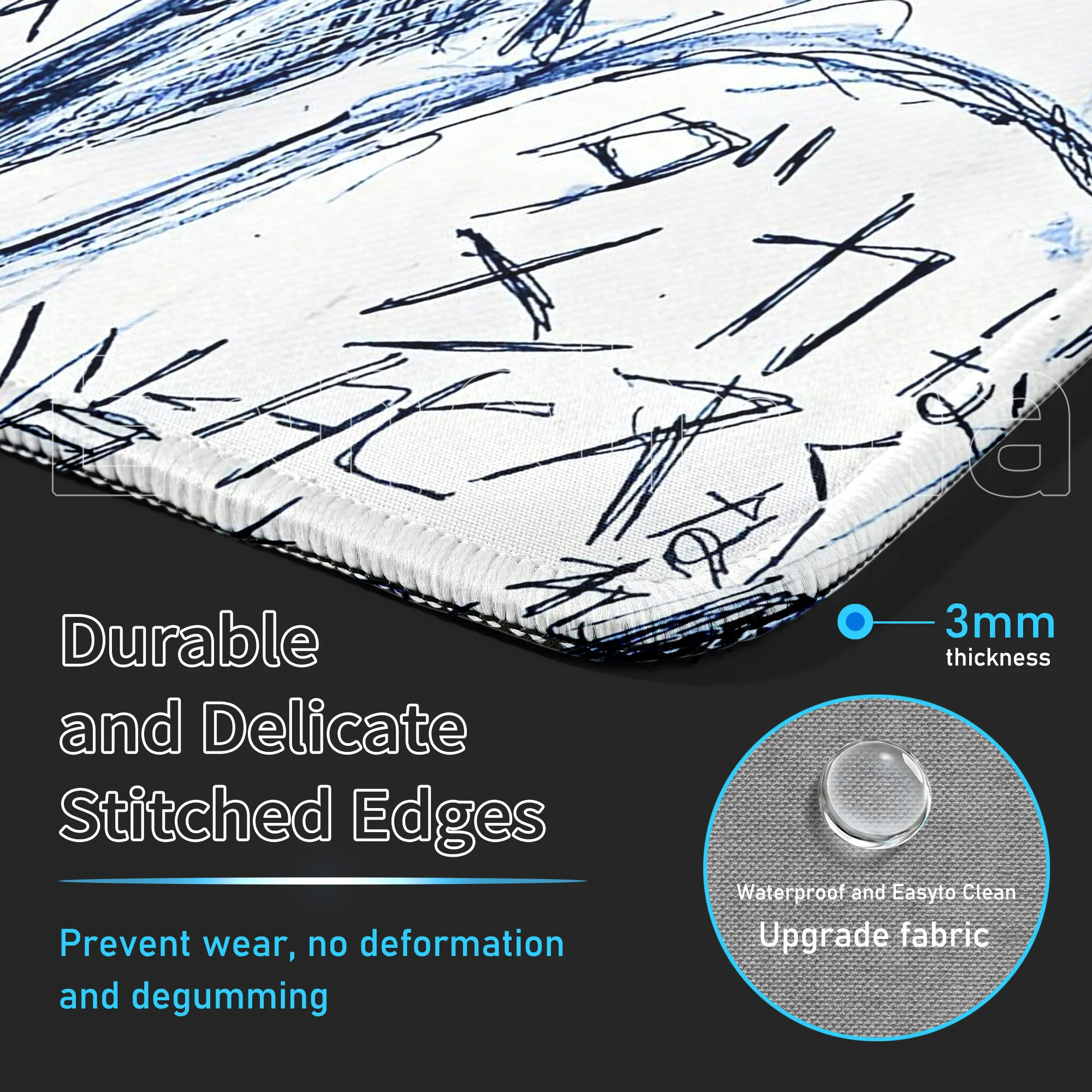 Bizarre Ästhetik Anime Mädchen PC Gaming Büro Dunkles Zubehör Kalligraphie Mauspad 45x40cm Geschwindigkeit E-Sport Wasserdichte Schreibtischmatten