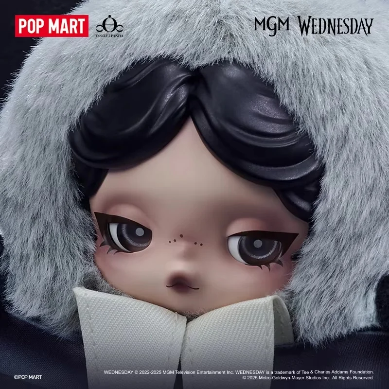 

POPMART Skullpanda × Wednesday Plush Toy Blind Box Skullpanda Nefermore College Uniform Edition Figure Sp Collection Xmas Gifts