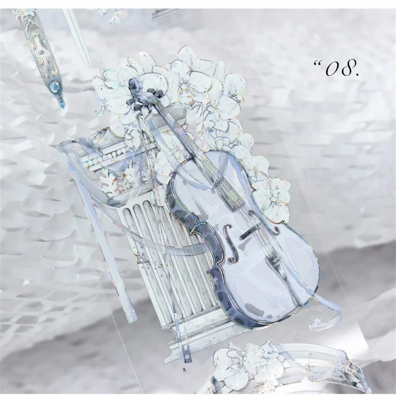 

Pet Washi Tape C39 Winter Fan Music MOODTAPE Roman Column Scrapbook Decoration Sticker Collage