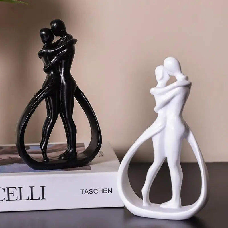 1pcs Kiss Couple Lovers Statue Resin Figurine Handicraft Ornament Romantic Lover Statue Sculpture Art Craft For Home Decoration