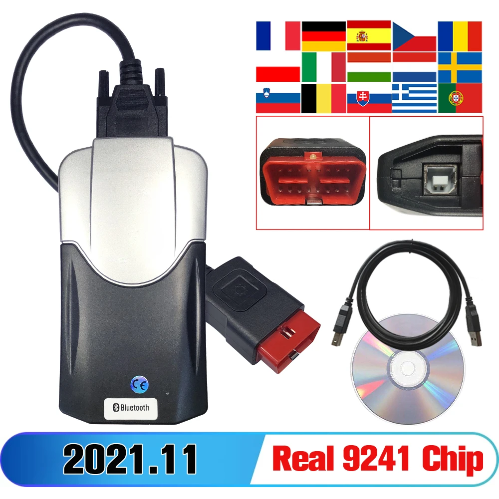 Real 9241A 2021.11 For AMDS DELPHIS  V3.0 Car Diagnostic Tool With Keygen TCS Bluetooth OBD2 Scanner NEC Relay Truck