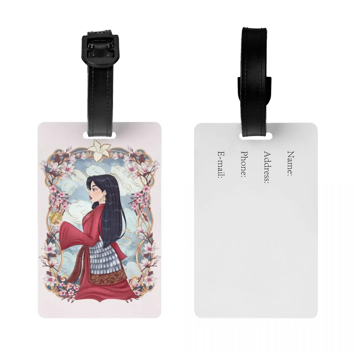 Custom Mulan Princess แท็กกระเป๋าเดินทางกระเป๋าเดินทางกระเป๋าเดินทางความเป็นส่วนตัว Cover ID Label