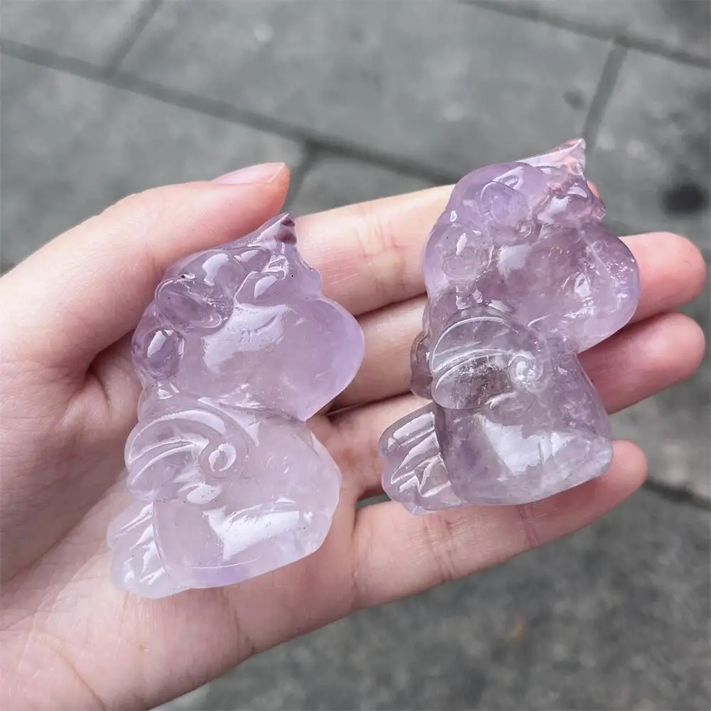 

Natural Crystal Quartz Citrine Cartoon Unicorn Healing Statue - Home Decor Room Decor Gift Crystal Healing Ornaments