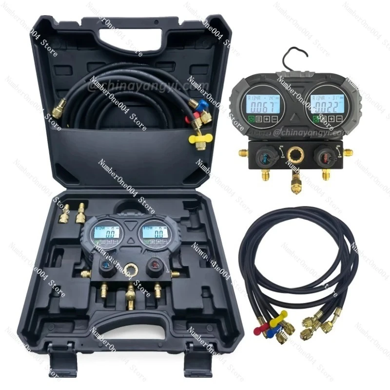 

Digital HVAC Manifold Gauge Set Refrigeration Pressure Testing Tool for R134A R410A R1234YF R290 R600