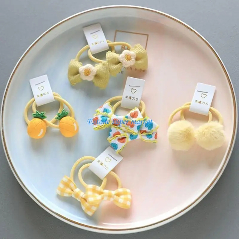 

090B Ponytail Holder Small Rubber Bands Hair Accessories for Girls Kid Teens 10pcs