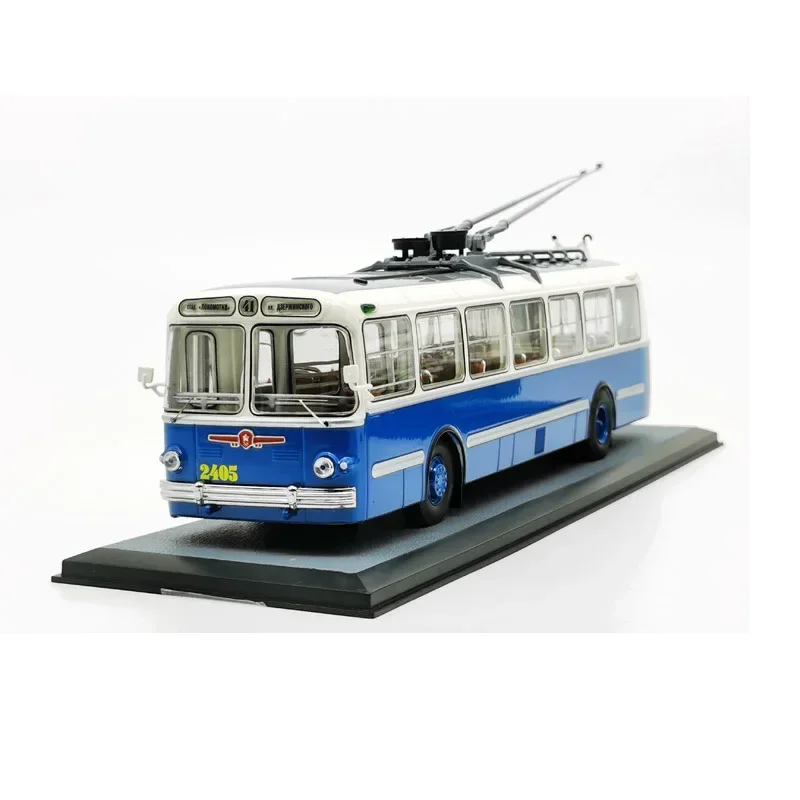 

New 1:43 Classic For ZIU 5 Trolleybus Soviet Union Russia Bus Diecast Model Car Model Bus Gifts Collection Blue/Green Metal