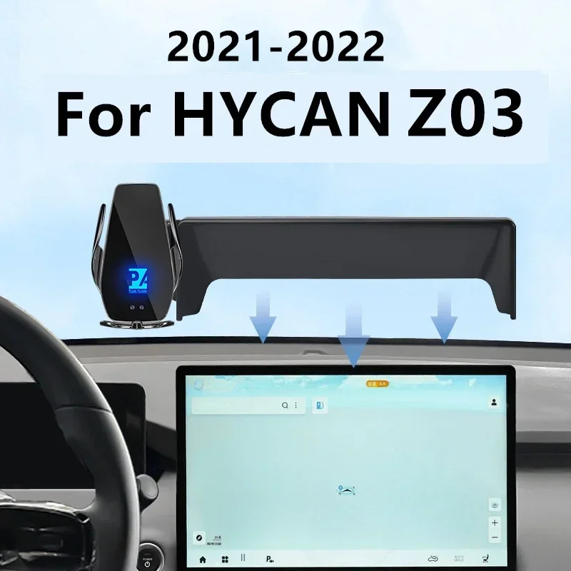 

For 2021-2022 HYCAN Z03 Phone Holder with Screen Car Charger Wireless Modification Interior Navigation Size 14.6 Inch