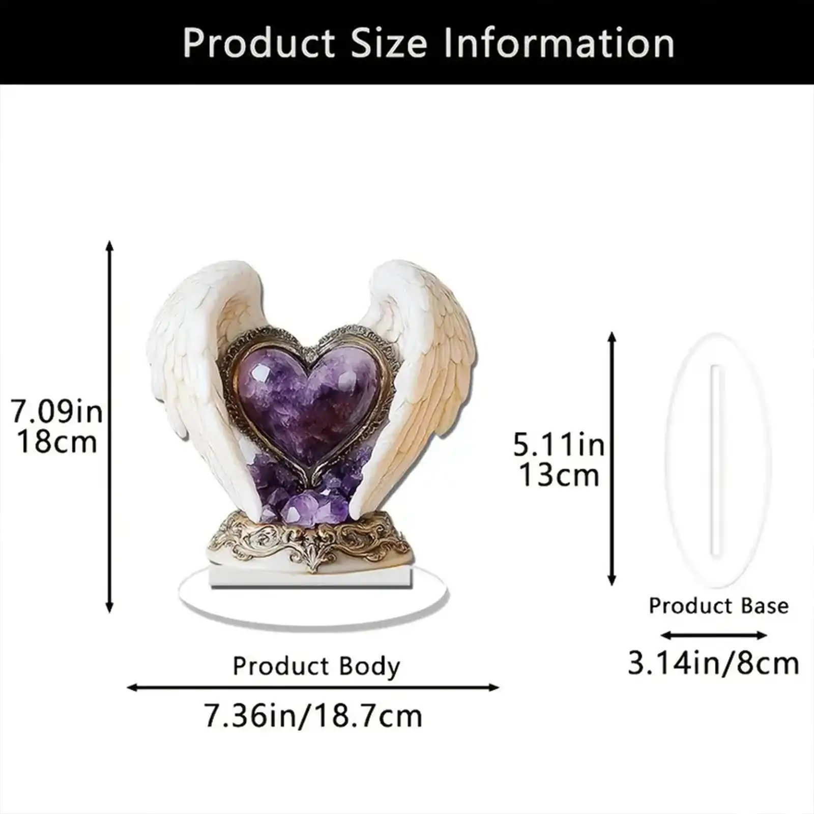 2D Flat Love with Angel Wings Table Sign Lightweight Versatile Wedding Gift