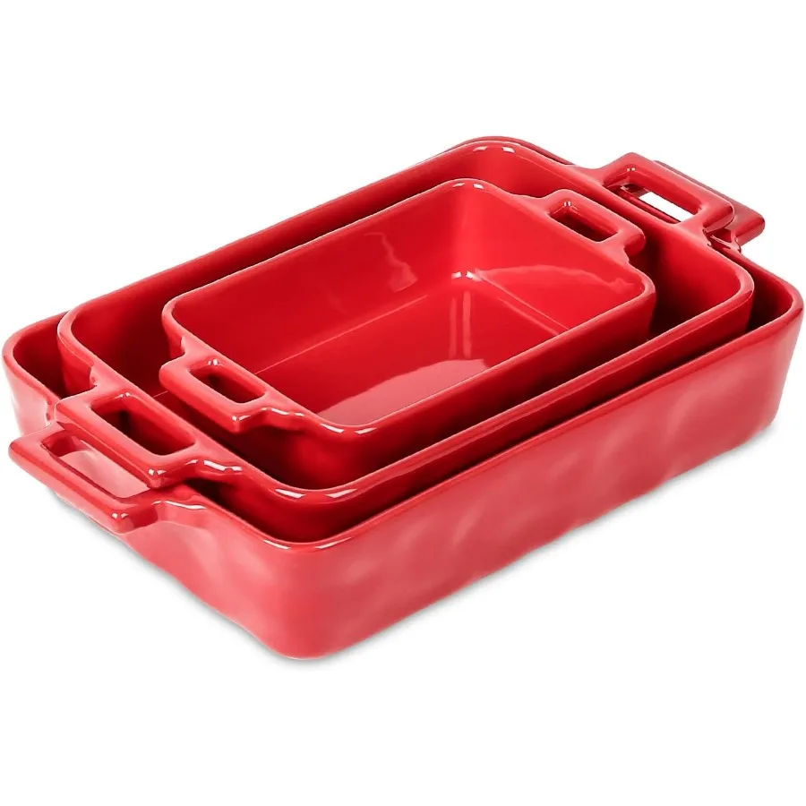 

Ceramic Bakeware Set Porcelain Rectangular Baking Dish Baking Pan Lasagna Pans Casserole Dish Set for Cooking Kitchen Cake Dinn