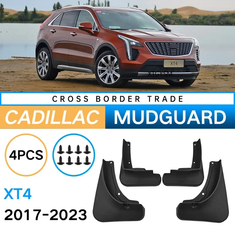 4Pcs For Cadillac XT4  2017 2018 2019 2020 2021 2022 2023 Car Tires Fenders Waterproof Mudguards PP Plastic Accessories