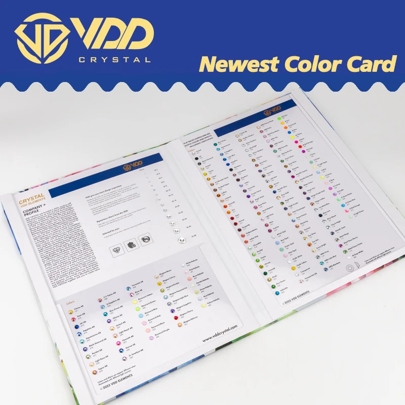 VDD 2025 Newest Color Chart Card AAAAA Crystal Rhinestone High Quality Hot Fix/Non Hotfix Stone For Compare Choose Various Color