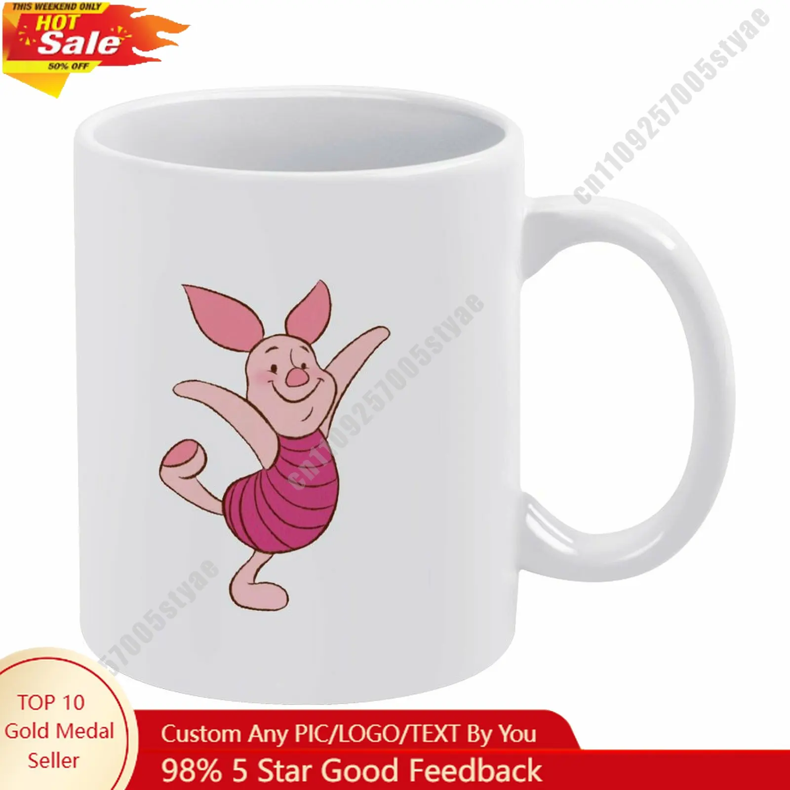 

Piglet Mug Disney Cartoon Customization Upload Your Own Image Logo Text Coffee Cup Holidays Birthday Ceramic Cup
