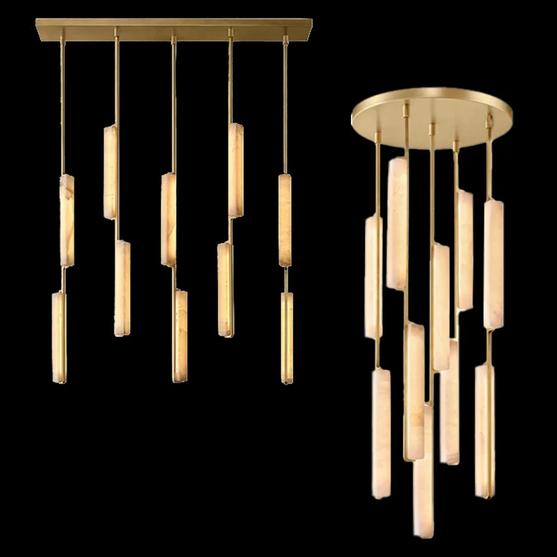 

Nordic Spanish Marble Round Lamp Brass Black Bronze Lustre 3 Color Dimmable Lighting for Living Dining Room Hotel Villa Ceilings