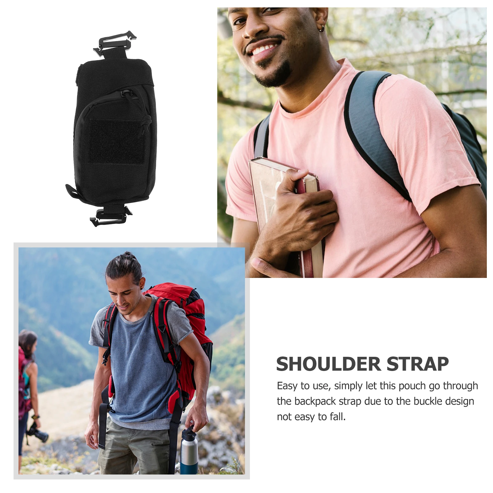 

Multi-Functional Backpack Attachment Pouch Chest Outdoor Tool Bag Nylon Clip-On For Backpack Straps Durable Small Carry Bag