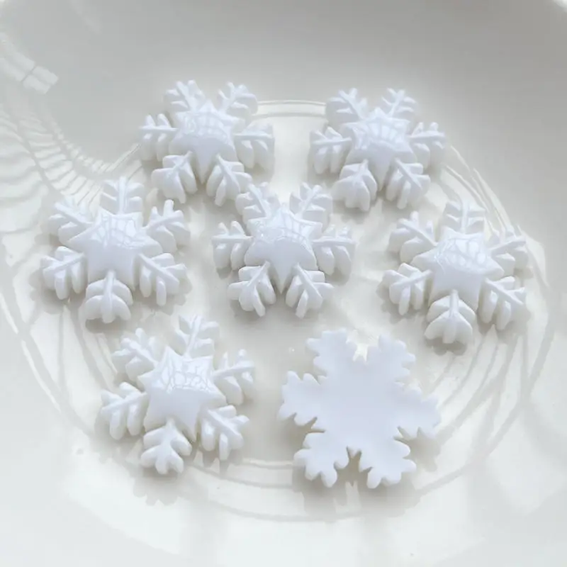 20 pieces of Christmas 25mm snowflake resin flat back decorative accessories scrapbook crafts DIY kawaii resin flatback