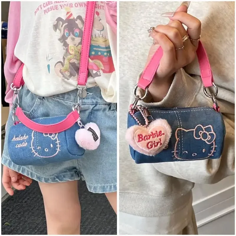 مرحبا كيتي الربيع والصيف جديد سعة كبيرة Crossbody تحمل حقيبة اليد Hellokitty لطيف ريترو الكتف حقيبة ساعي هدية