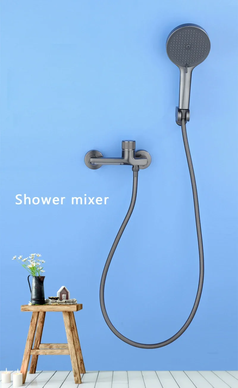 Wall Mounted Shower System Set Waterfall Shower Head Brass Adjustable Shower Holder Bar Bathroom Accessories Hot Cold Mixer Taps - Image 6