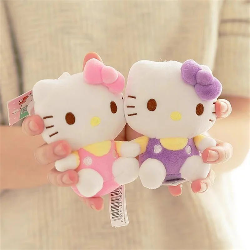 Hello Kitty Plushie Doll Keychain Sanrio Kt Cat Kawaii Cartoon Plush Filling Toy Pendant Key Ring Bag Accessories Ornament Gift