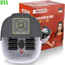 Foot Spa Massager Electric Vibrator Shiatsu Heating Therapy Hot Compression Knead 12 Roller Muscle Relaxation Pain Relief 10L