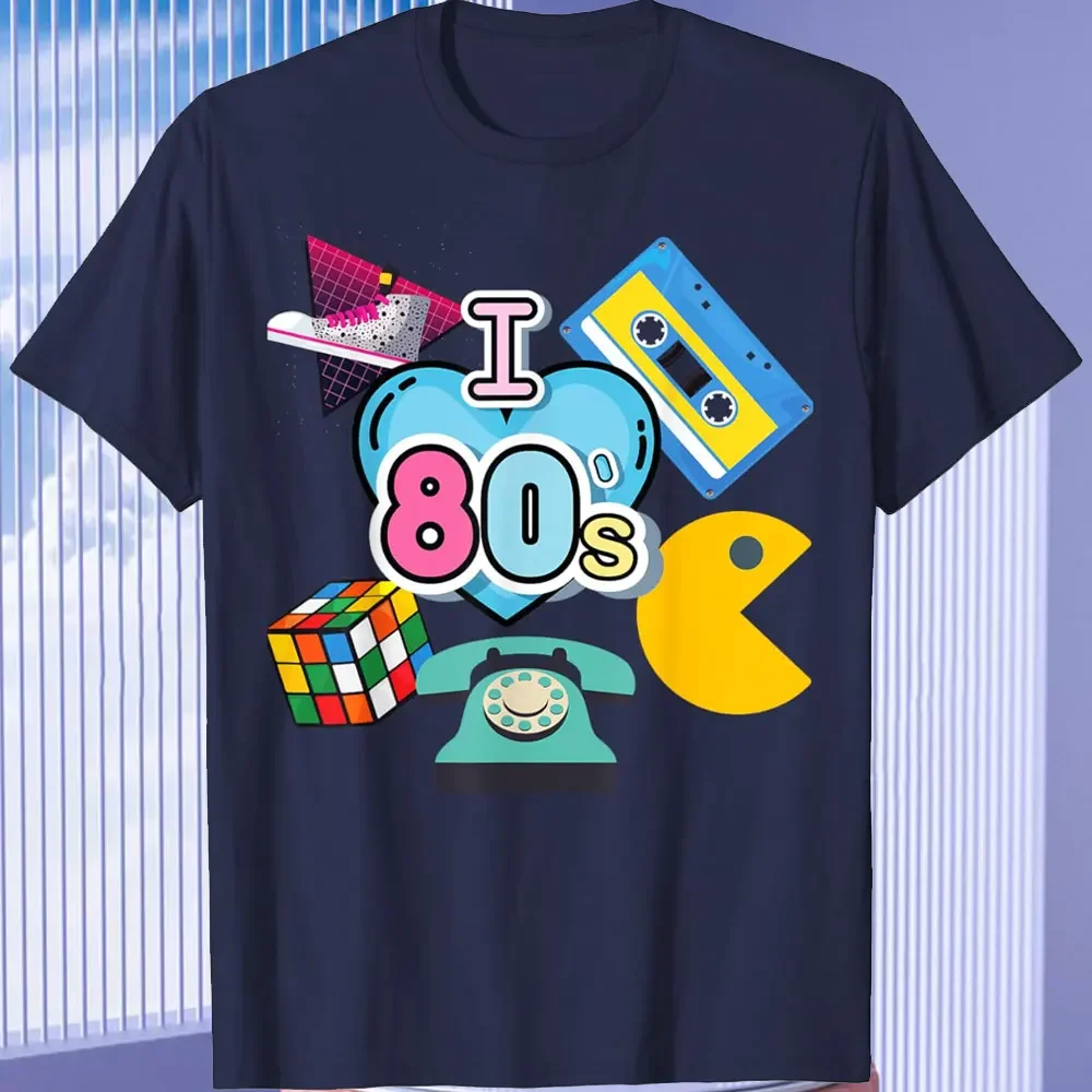 Funny 80's Vintage Design Men's T-shirt Nostalgic I Love The 90's 100% Cotton Short-sleev Trip Down Memory Lane 80’s TShirt